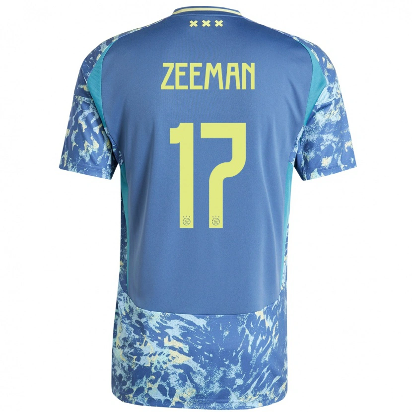 Danxen Hombre Camiseta Kelly Zeeman #17 Gris Azul Amarillo 2ª Equipación 2024/25 La Camisa