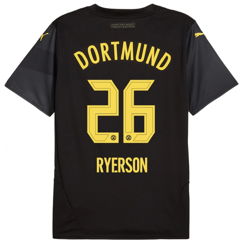 Danxen Hombre Camiseta Julian Ryerson #26 Negro Amarillo 2ª Equipación 2024/25 La Camisa