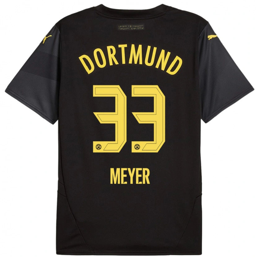 Danxen Hombre Camiseta Alexander Meyer #33 Negro Amarillo 2ª Equipación 2024/25 La Camisa