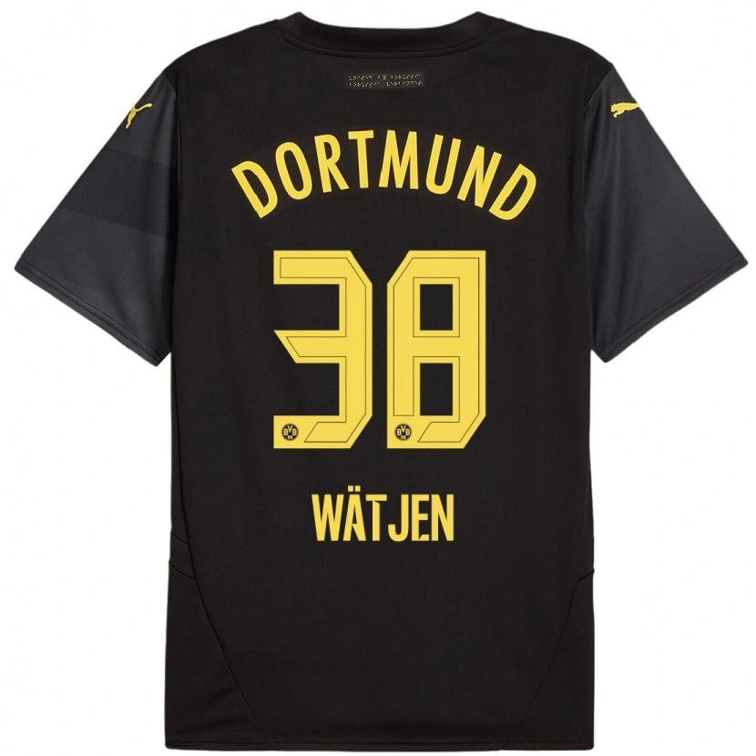 Danxen Hombre Camiseta Kjell Wätjen #38 Negro Amarillo 2ª Equipación 2024/25 La Camisa