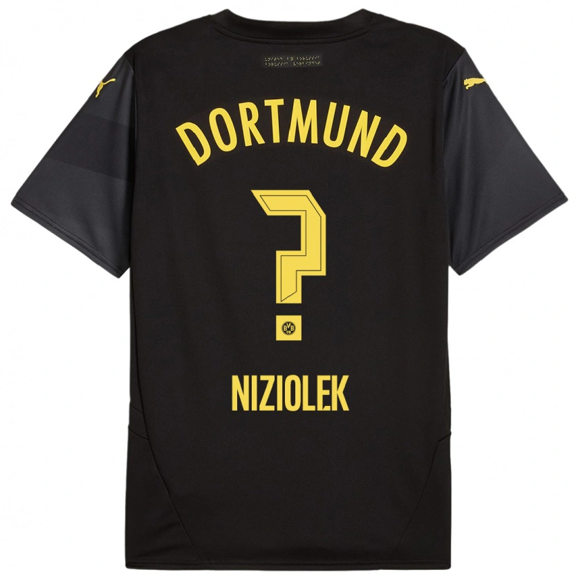 Danxen Hombre Camiseta Alex Niziolek #0 Negro Amarillo 2ª Equipación 2024/25 La Camisa