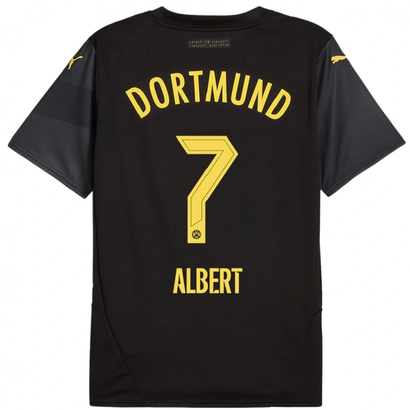 Danxen Hombre Camiseta Mathis Albert #7 Negro Amarillo 2ª Equipación 2024/25 La Camisa