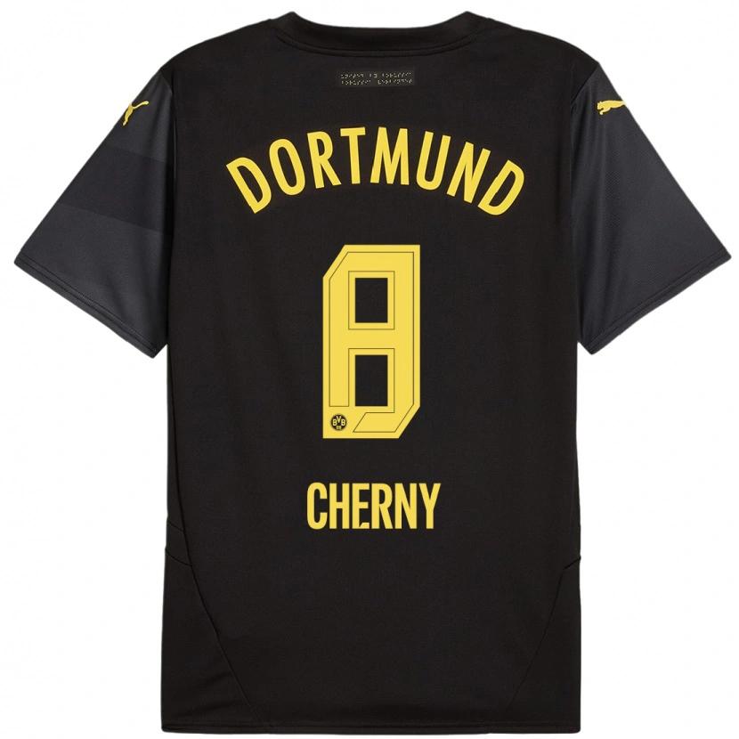 Danxen Hombre Camiseta Nick Cherny #8 Negro Amarillo 2ª Equipación 2024/25 La Camisa