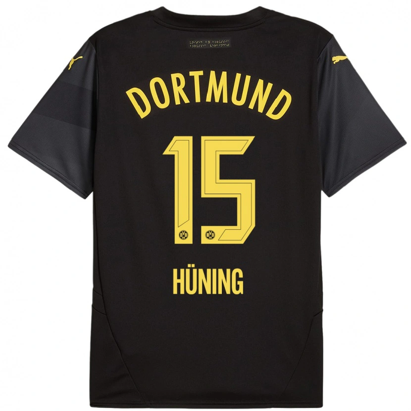 Danxen Hombre Camiseta Ben Hüning #15 Negro Amarillo 2ª Equipación 2024/25 La Camisa