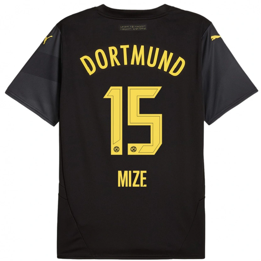 Danxen Hombre Camiseta Jack Mize #15 Negro Amarillo 2ª Equipación 2024/25 La Camisa