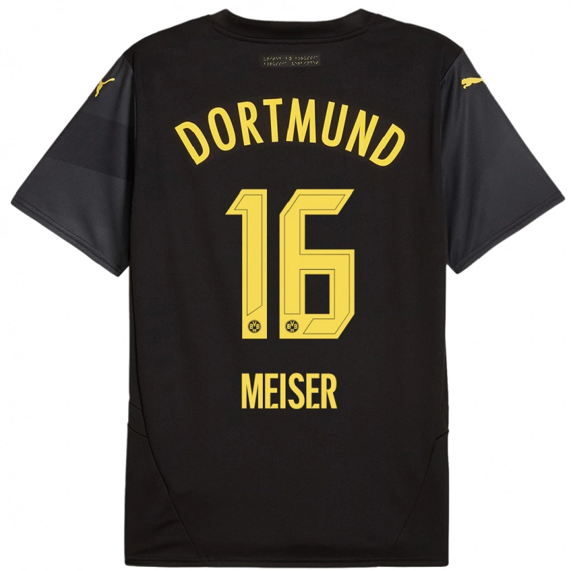 Danxen Hombre Camiseta Tyler Meiser #16 Negro Amarillo 2ª Equipación 2024/25 La Camisa