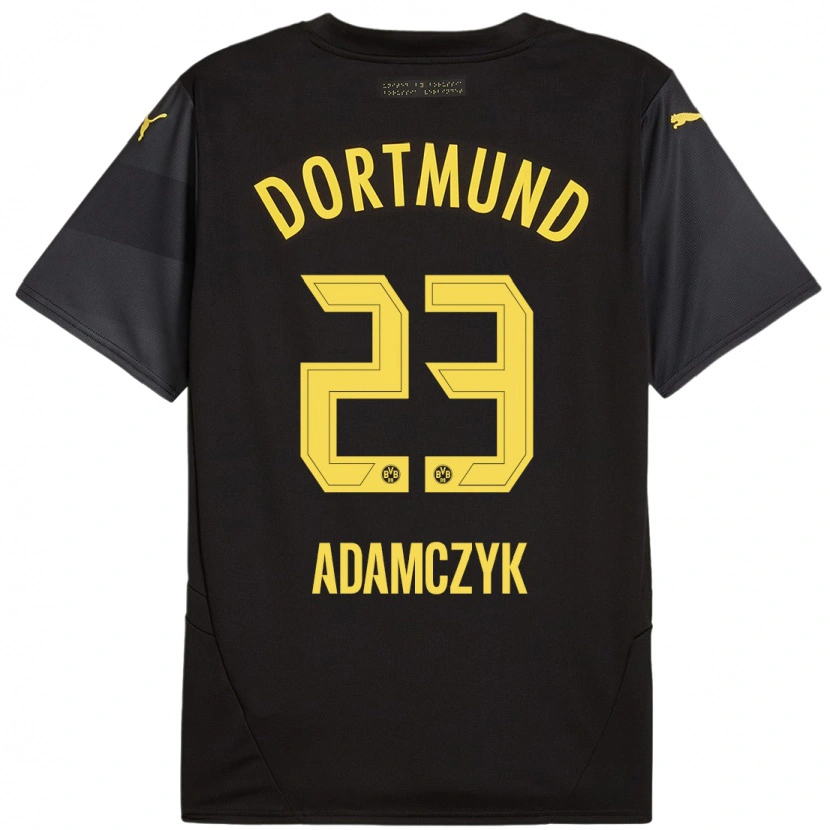 Danxen Hombre Camiseta Nico Adamczyk #23 Negro Amarillo 2ª Equipación 2024/25 La Camisa