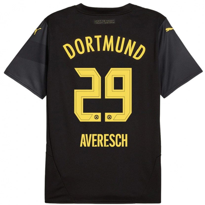 Danxen Hombre Camiseta Noah Averesch #29 Negro Amarillo 2ª Equipación 2024/25 La Camisa