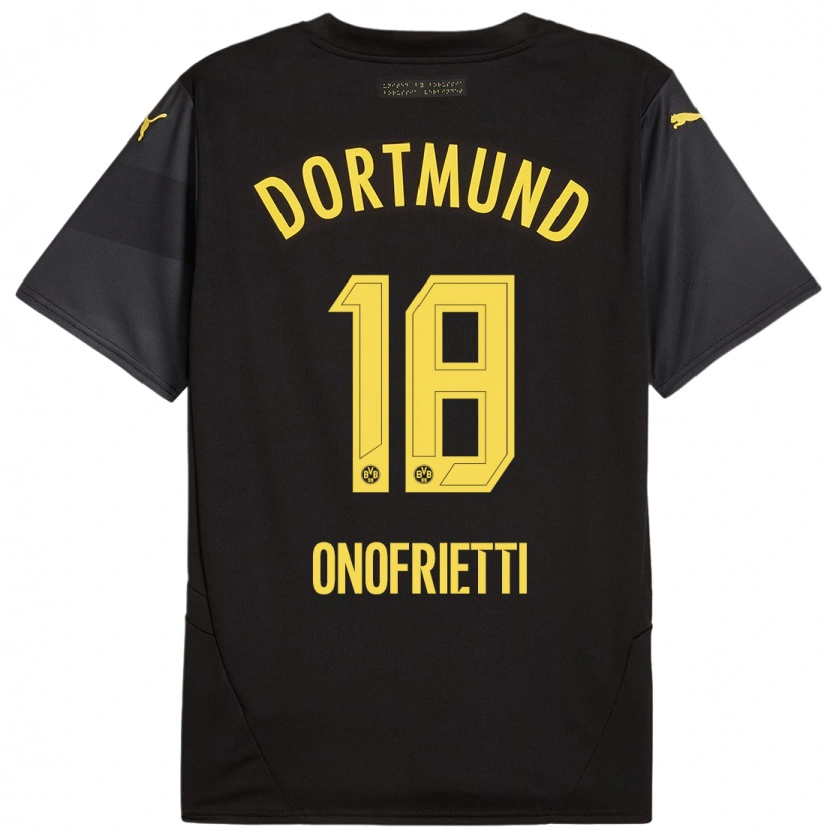 Danxen Hombre Camiseta Vincenzo Onofrietti #18 Negro Amarillo 2ª Equipación 2024/25 La Camisa