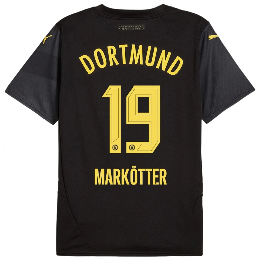 Danxen Hombre Camiseta Jonah Markötter #19 Negro Amarillo 2ª Equipación 2024/25 La Camisa