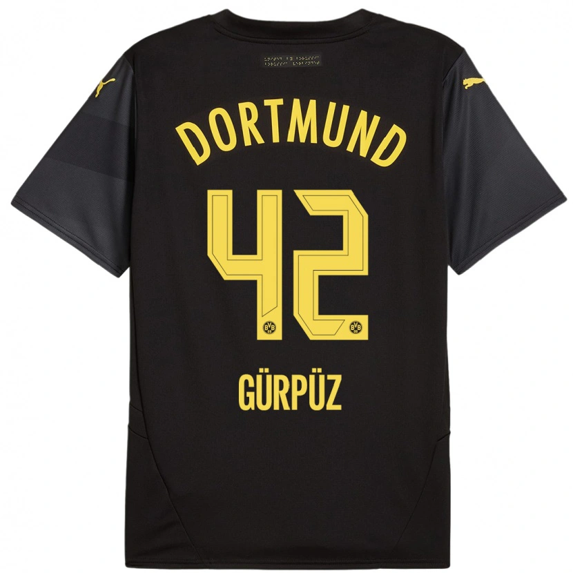 Danxen Hombre Camiseta Goktan Gurpuz #42 Negro Amarillo 2ª Equipación 2024/25 La Camisa