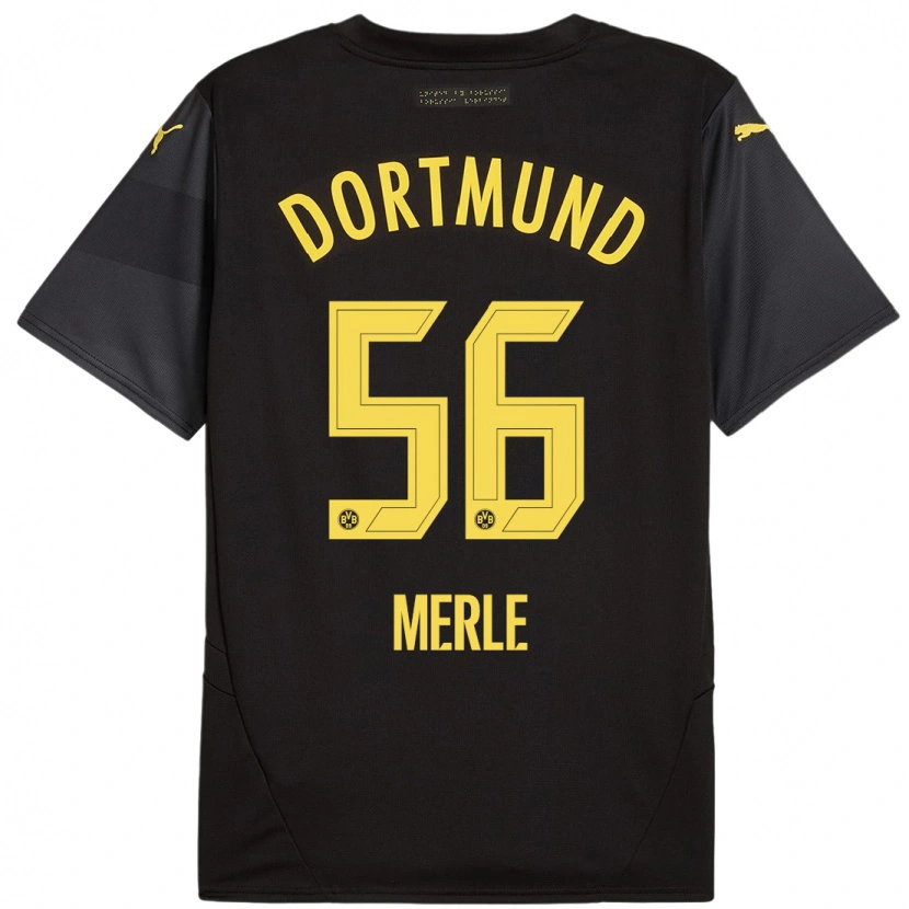 Danxen Hombre Camiseta Albers Merle #56 Negro Amarillo 2ª Equipación 2024/25 La Camisa