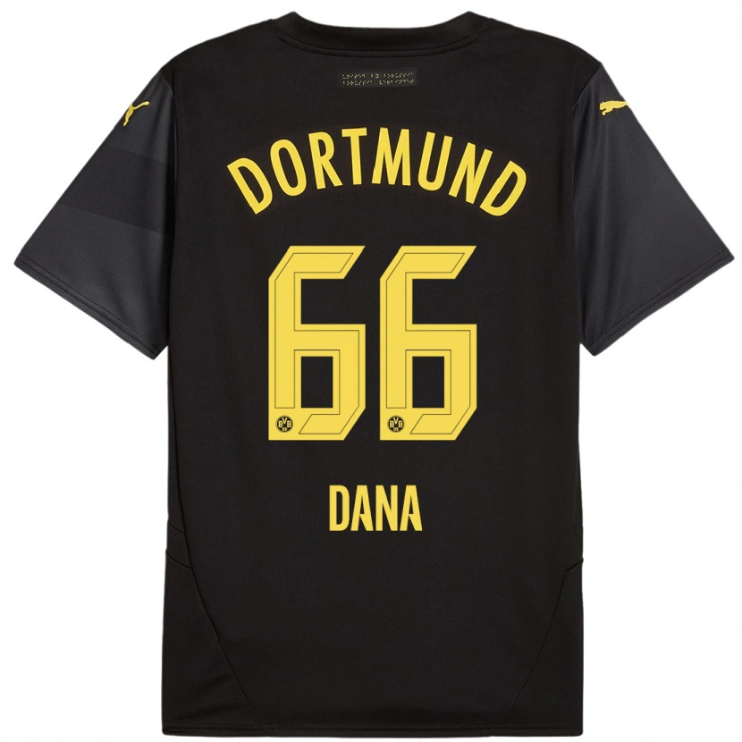 Danxen Hombre Camiseta Bleckmann Dana #66 Negro Amarillo 2ª Equipación 2024/25 La Camisa