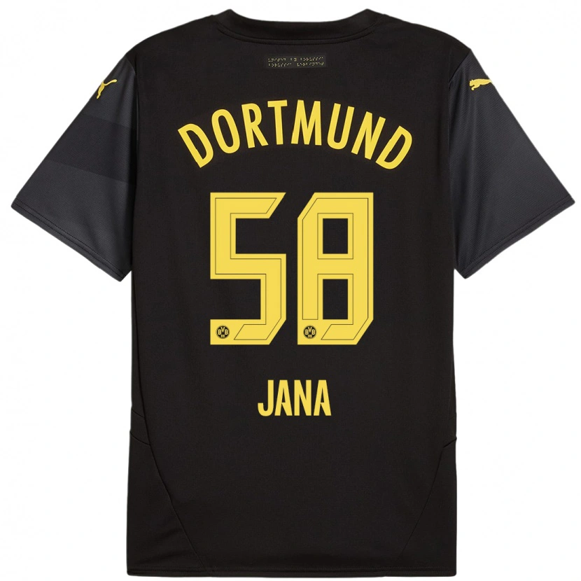 Danxen Hombre Camiseta Nordberg Jana #58 Negro Amarillo 2ª Equipación 2024/25 La Camisa