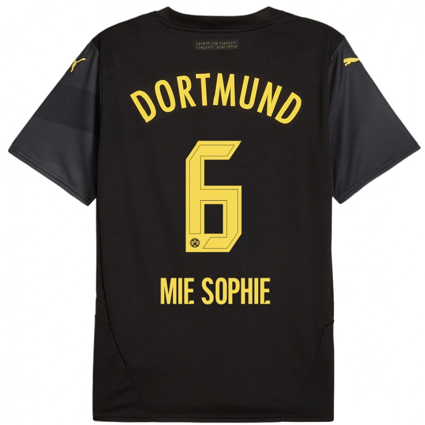 Danxen Hombre Camiseta Sando Mie Sophie #6 Negro Amarillo 2ª Equipación 2024/25 La Camisa