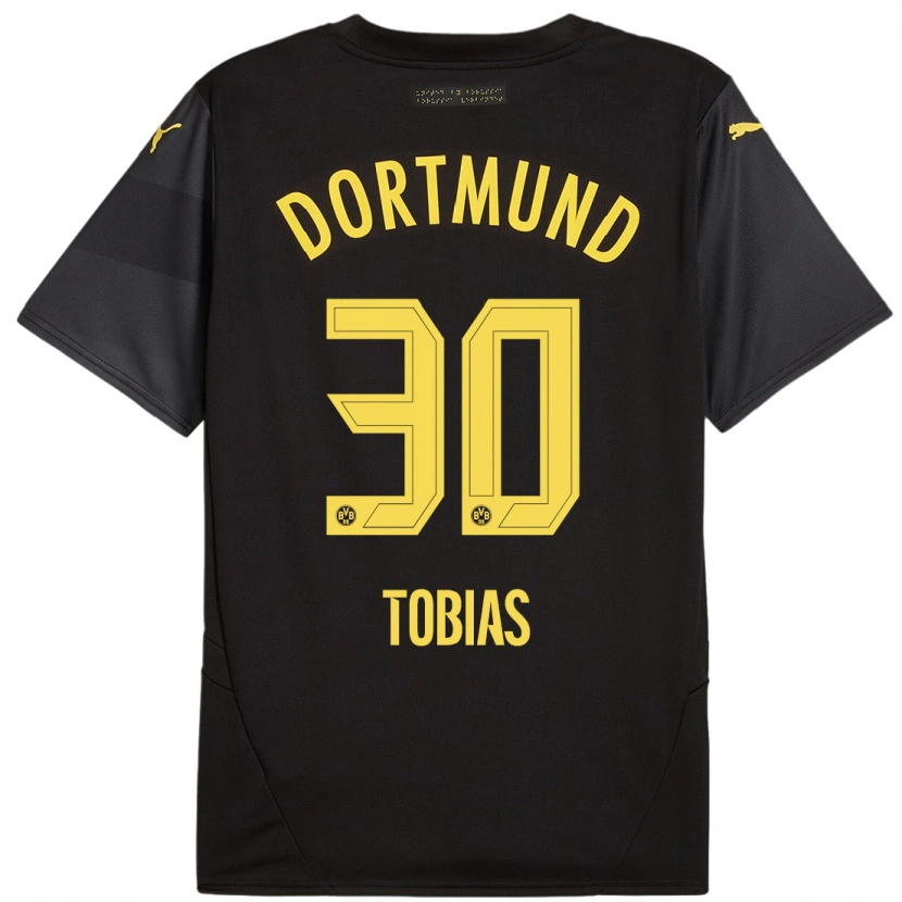 Danxen Hombre Camiseta Vogt Tobias #30 Negro Amarillo 2ª Equipación 2024/25 La Camisa