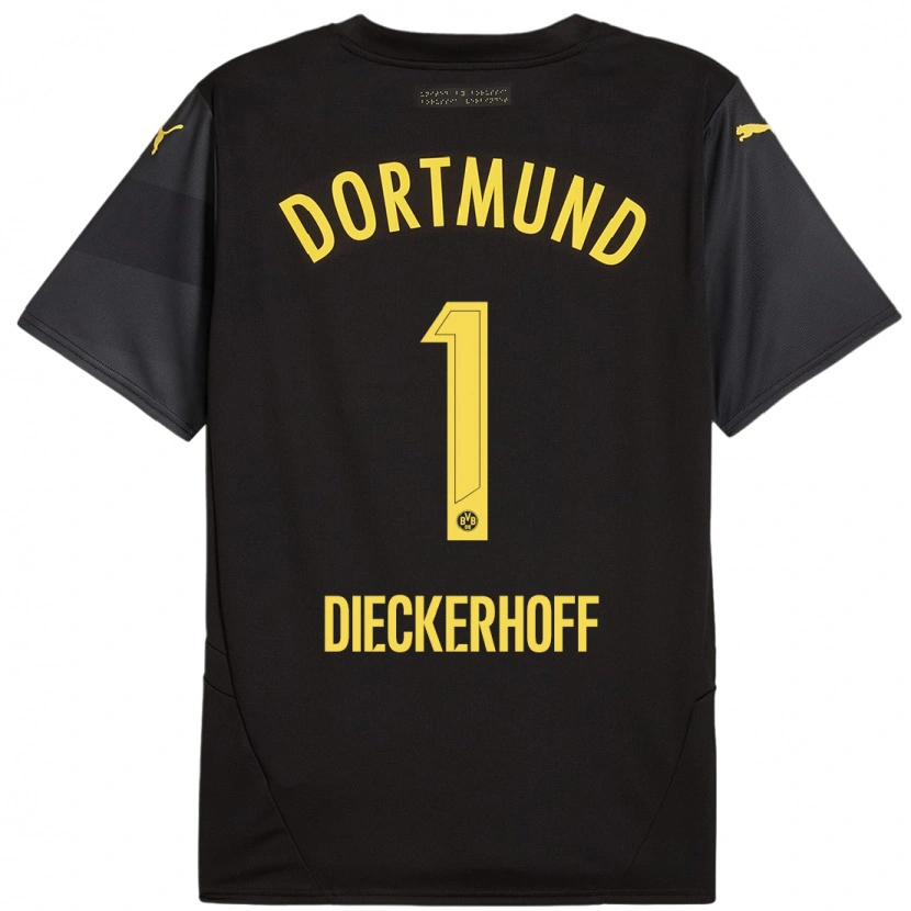 Danxen Hombre Camiseta Max Dieckerhoff #1 Negro Amarillo 2ª Equipación 2024/25 La Camisa