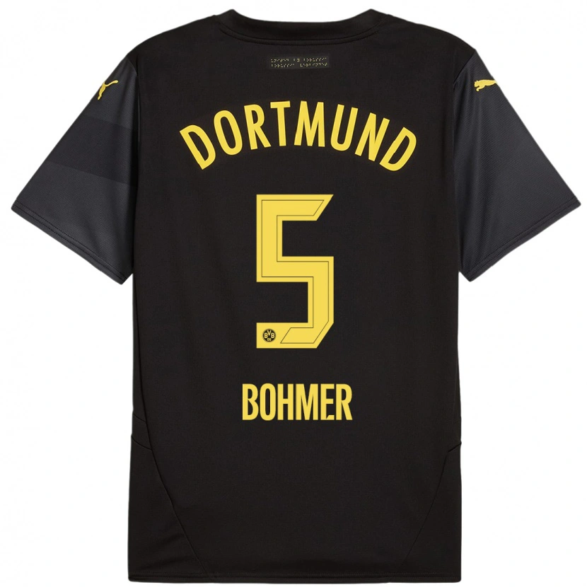 Danxen Hombre Camiseta Tim Bohmer #5 Negro Amarillo 2ª Equipación 2024/25 La Camisa