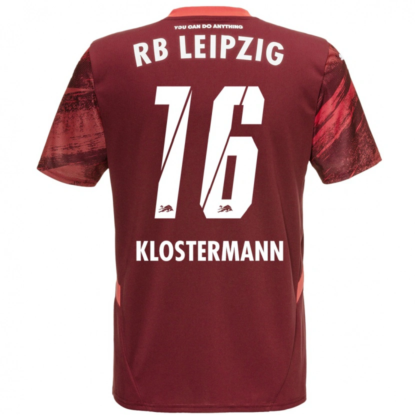 Danxen Hombre Camiseta Lukas Klostermann #16 Borgoña 2ª Equipación 2024/25 La Camisa