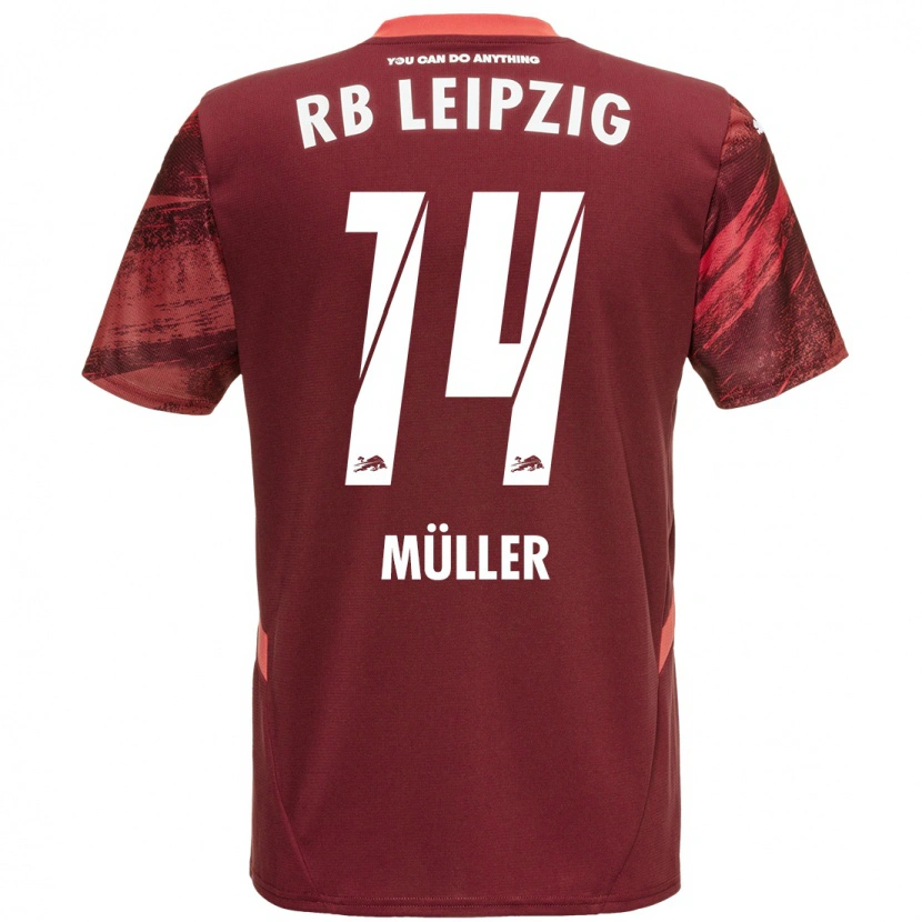 Danxen Hombre Camiseta Hannes Müller #14 Borgoña 2ª Equipación 2024/25 La Camisa