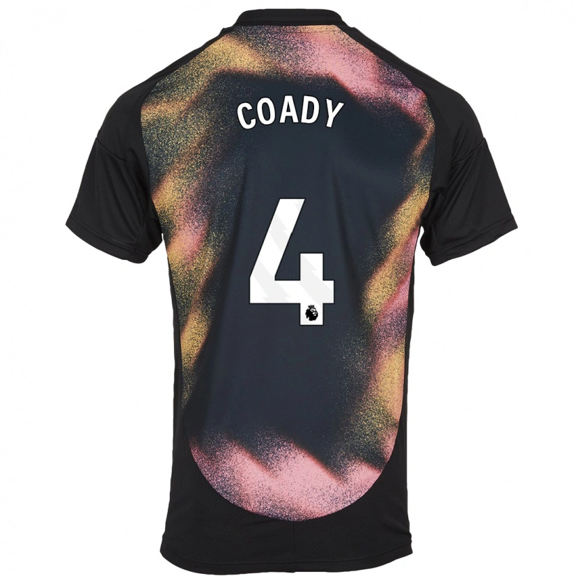 Danxen Hombre Camiseta Conor Coady #4 Negro Blanco 2ª Equipación 2024/25 La Camisa