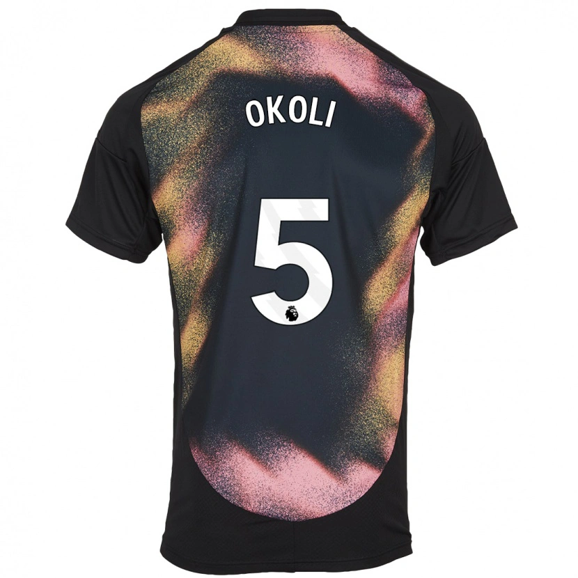 Danxen Hombre Camiseta Caleb Okoli #5 Negro Blanco 2ª Equipación 2024/25 La Camisa