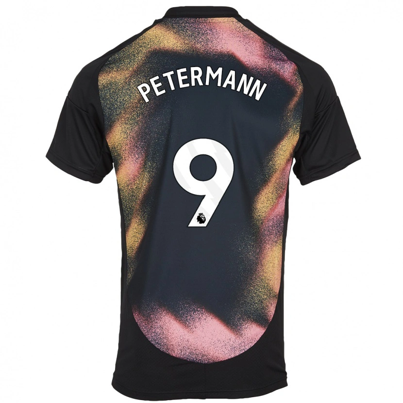 Danxen Hombre Camiseta Lena Petermann #9 Negro Blanco 2ª Equipación 2024/25 La Camisa