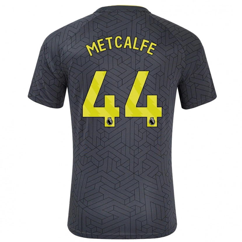 Danxen Hombre Camiseta Jenson Metcalfe #44 Negro Amarillo 2ª Equipación 2024/25 La Camisa