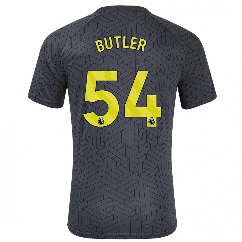 Danxen Hombre Camiseta Jack Butler #54 Negro Amarillo 2ª Equipación 2024/25 La Camisa