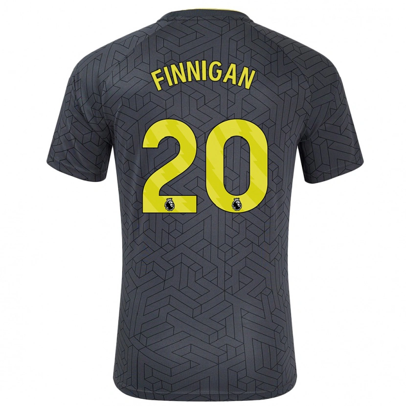 Danxen Hombre Camiseta Megan Finnigan #20 Negro Amarillo 2ª Equipación 2024/25 La Camisa