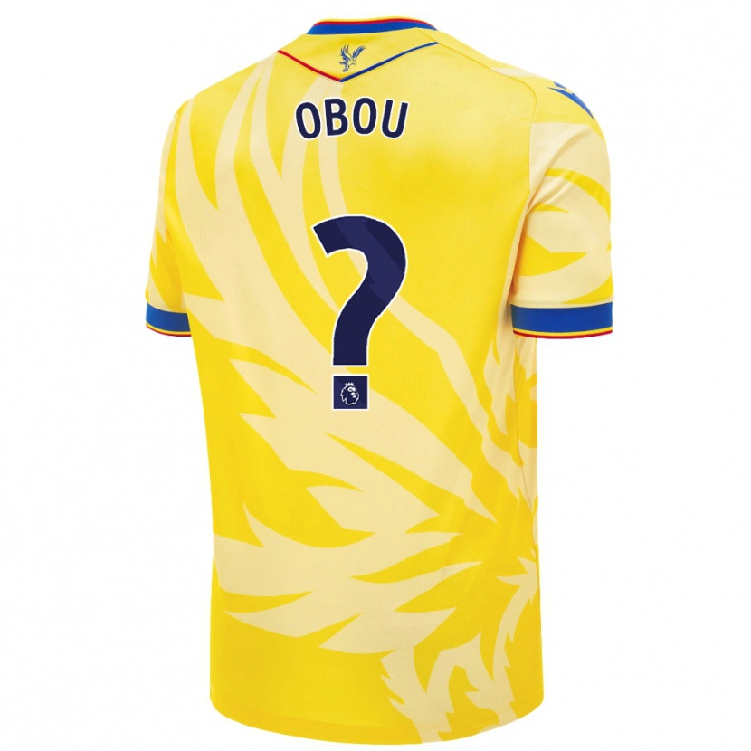 Danxen Hombre Camiseta David Obou #0 Amarillo 2ª Equipación 2024/25 La Camisa