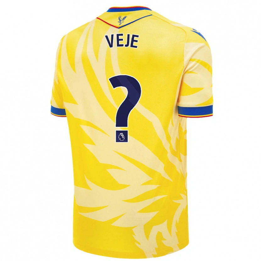 Danxen Hombre Camiseta Katrine Veje #0 Amarillo 2ª Equipación 2024/25 La Camisa