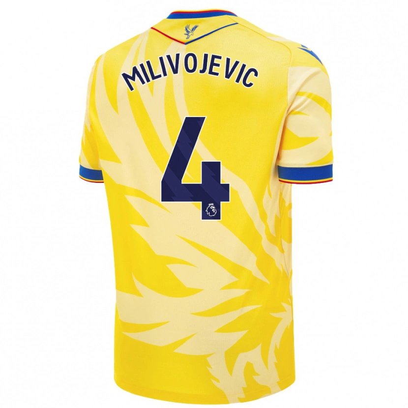 Danxen Hombre Camiseta Luka Milivojevic #4 Amarillo 2ª Equipación 2024/25 La Camisa