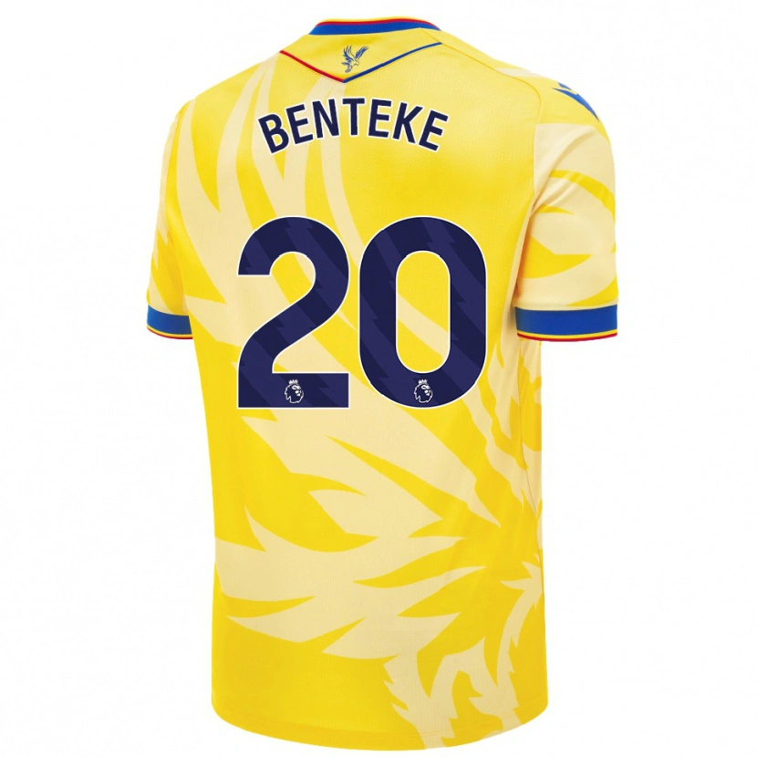 Danxen Hombre Camiseta Christian Benteke #20 Amarillo 2ª Equipación 2024/25 La Camisa