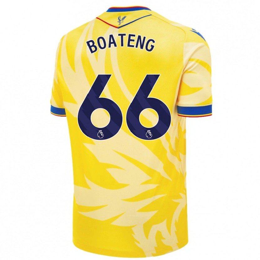 Danxen Hombre Camiseta David Boateng #66 Amarillo 2ª Equipación 2024/25 La Camisa