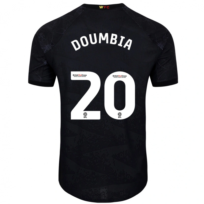 Danxen Hombre Camiseta Mamadou Doumbia #20 Negro Blanco 2ª Equipación 2024/25 La Camisa