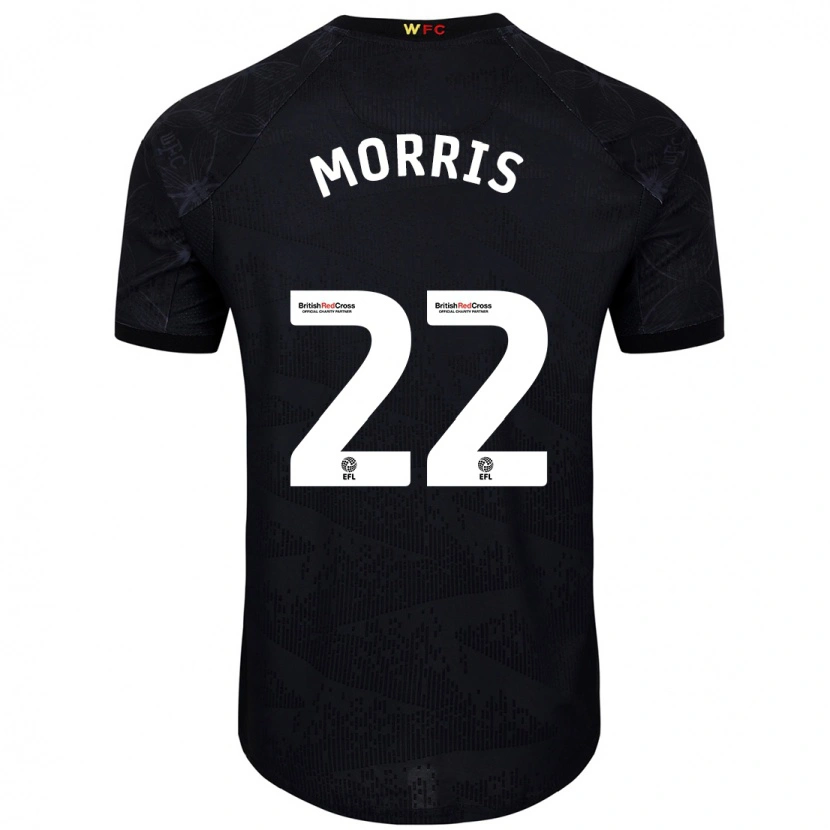 Danxen Hombre Camiseta James Morris #22 Negro Blanco 2ª Equipación 2024/25 La Camisa