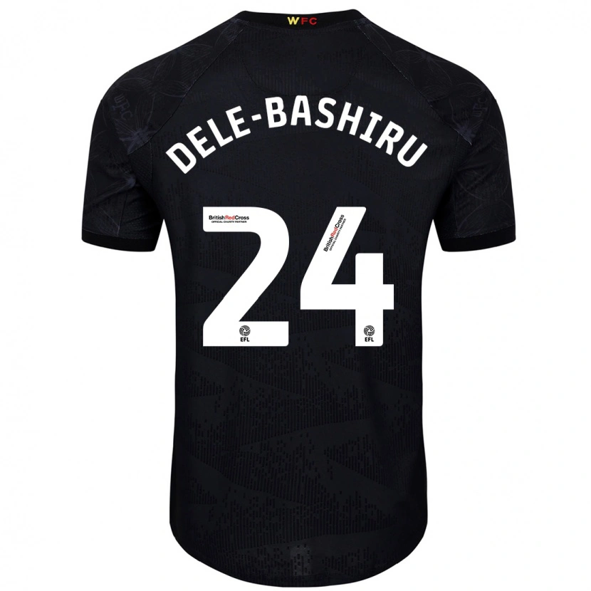 Danxen Hombre Camiseta Tom Dele-Bashiru #24 Negro Blanco 2ª Equipación 2024/25 La Camisa