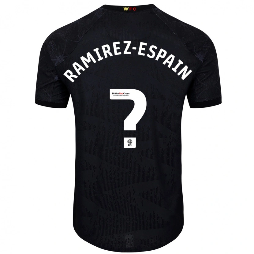 Danxen Hombre Camiseta Leo Ramirez-Espain #0 Negro Blanco 2ª Equipación 2024/25 La Camisa