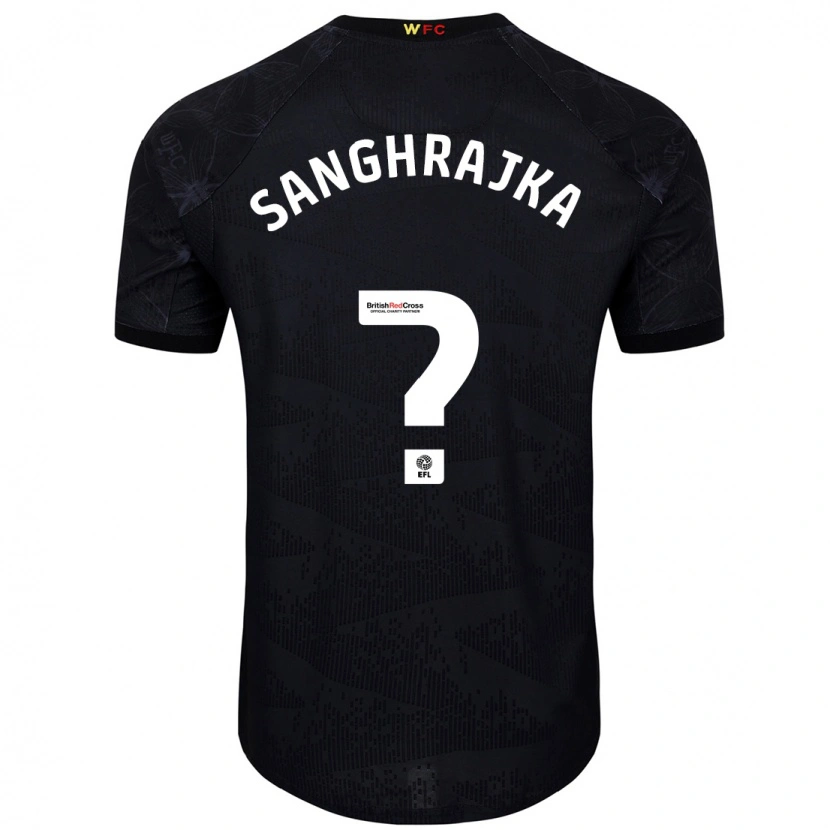 Danxen Hombre Camiseta Amar Sanghrajka #0 Negro Blanco 2ª Equipación 2024/25 La Camisa