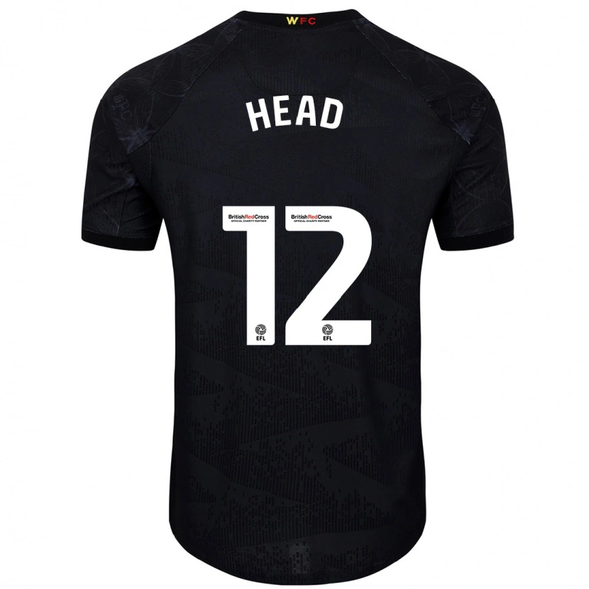 Danxen Hombre Camiseta Ellie Head #12 Negro Blanco 2ª Equipación 2024/25 La Camisa