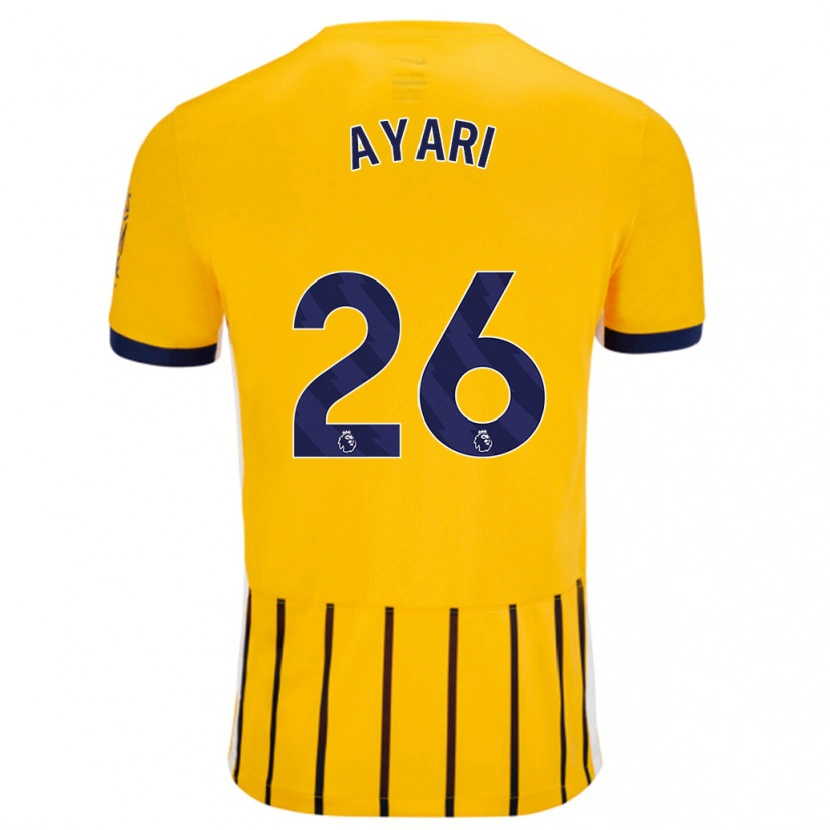 Danxen Hombre Camiseta Yasin Ayari #26 Dorado Azul Rayas 2ª Equipación 2024/25 La Camisa