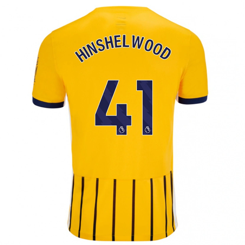 Danxen Hombre Camiseta Jack Hinshelwood #41 Dorado Azul Rayas 2ª Equipación 2024/25 La Camisa