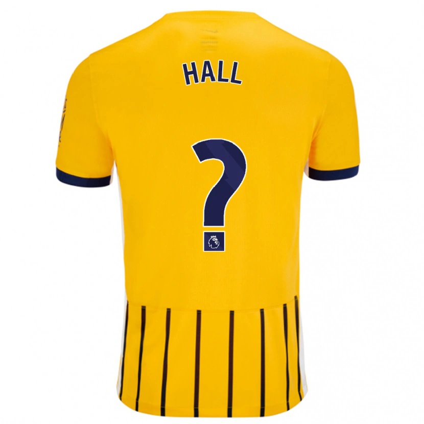 Danxen Hombre Camiseta Steven Hall #0 Dorado Azul Rayas 2ª Equipación 2024/25 La Camisa