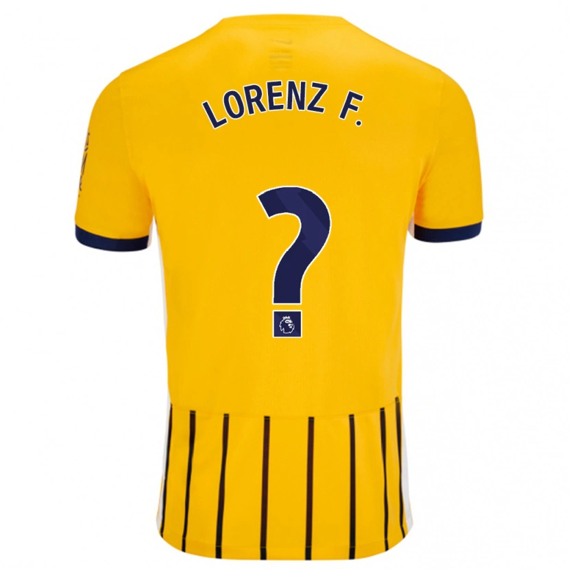 Danxen Hombre Camiseta Lorenz Ferdinand #0 Dorado Azul Rayas 2ª Equipación 2024/25 La Camisa