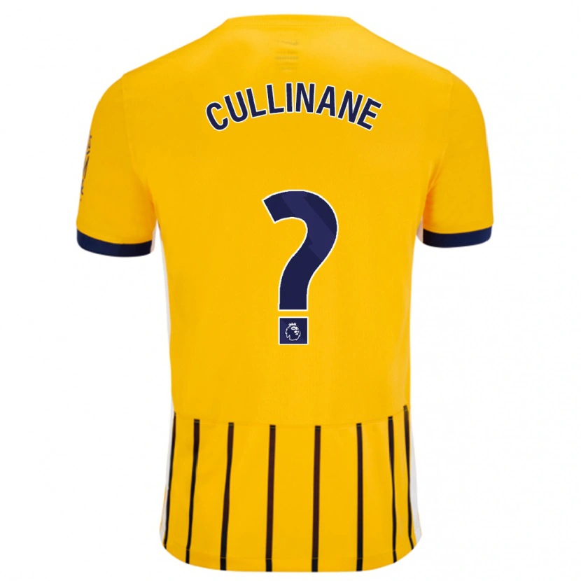 Danxen Hombre Camiseta Billy-Ray Cullinane #0 Dorado Azul Rayas 2ª Equipación 2024/25 La Camisa