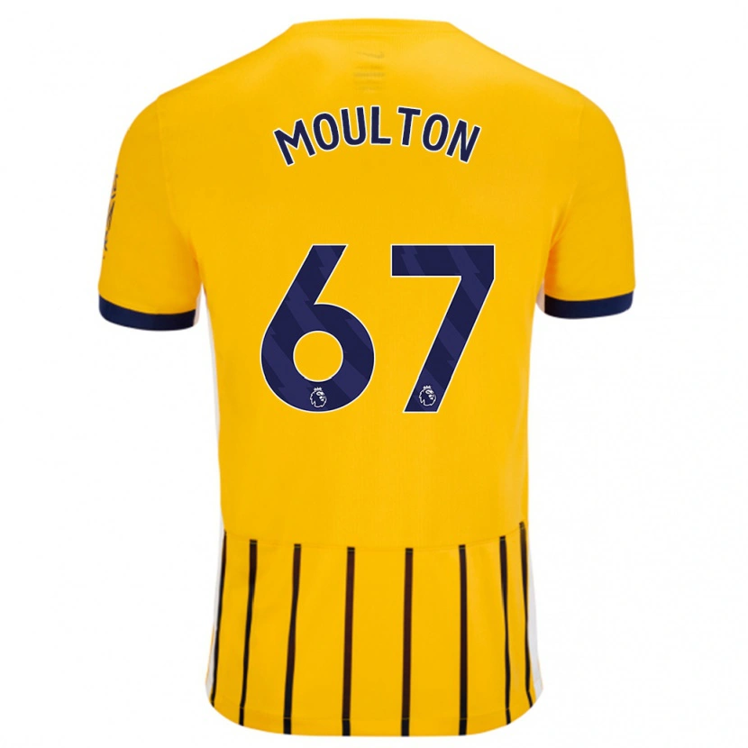 Danxen Hombre Camiseta Remiero Moulton #67 Dorado Azul Rayas 2ª Equipación 2024/25 La Camisa