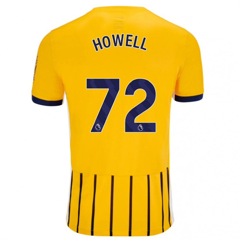 Danxen Hombre Camiseta Harry Howell #72 Dorado Azul Rayas 2ª Equipación 2024/25 La Camisa