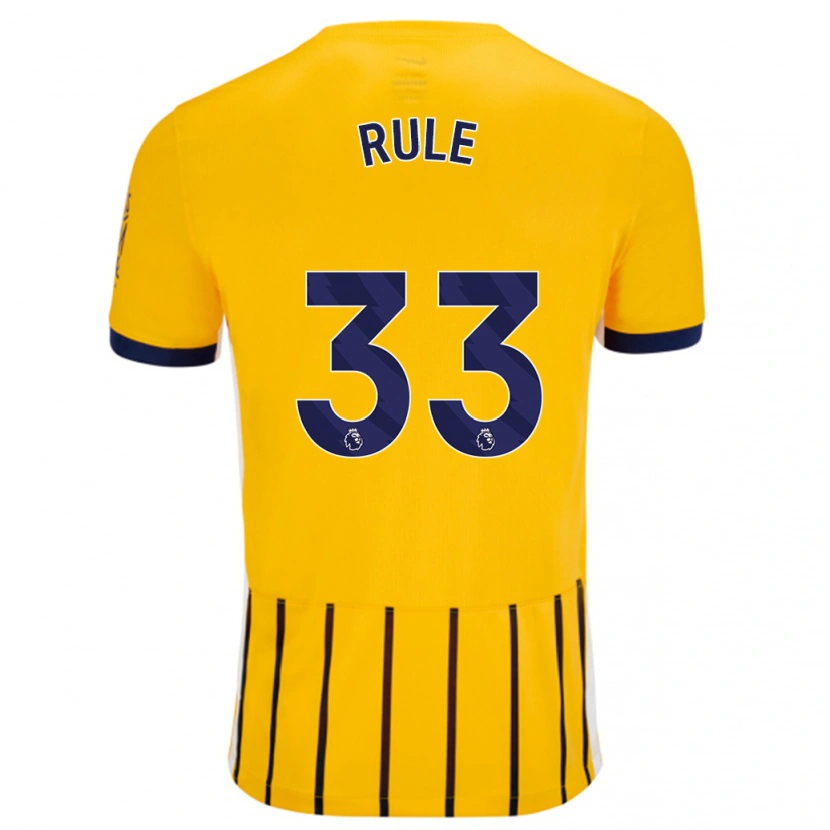 Danxen Hombre Camiseta Charlize Rule #33 Dorado Azul Rayas 2ª Equipación 2024/25 La Camisa