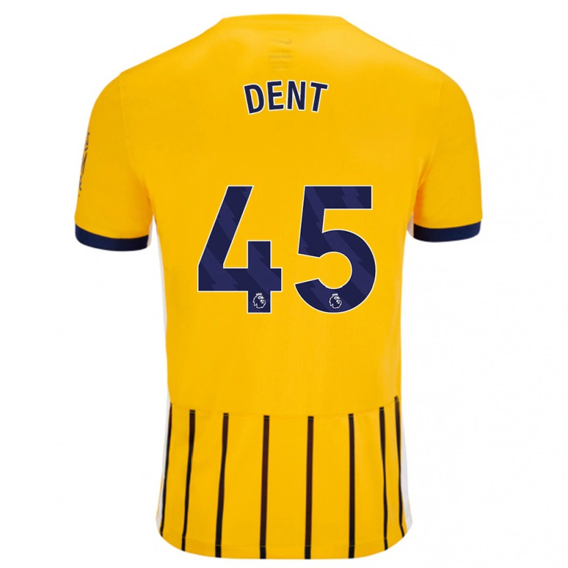 Danxen Hombre Camiseta Lily Dent #45 Dorado Azul Rayas 2ª Equipación 2024/25 La Camisa